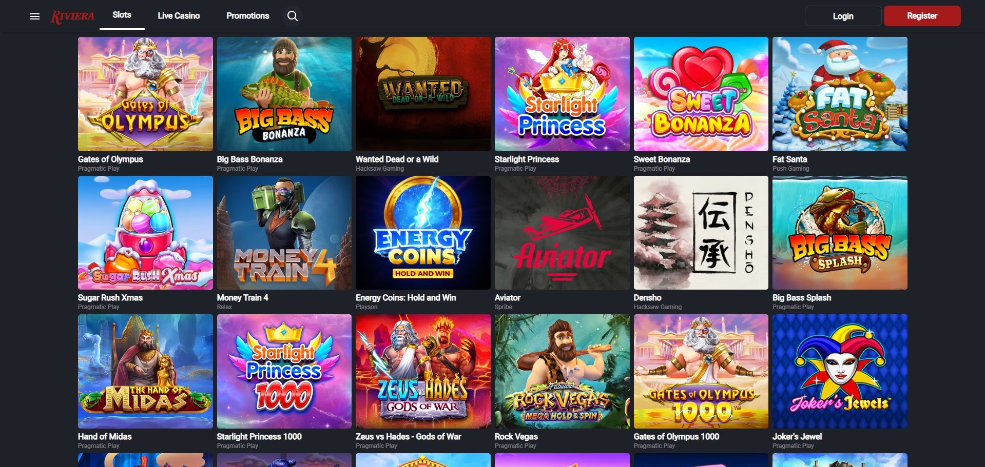 Riviera Casino Games