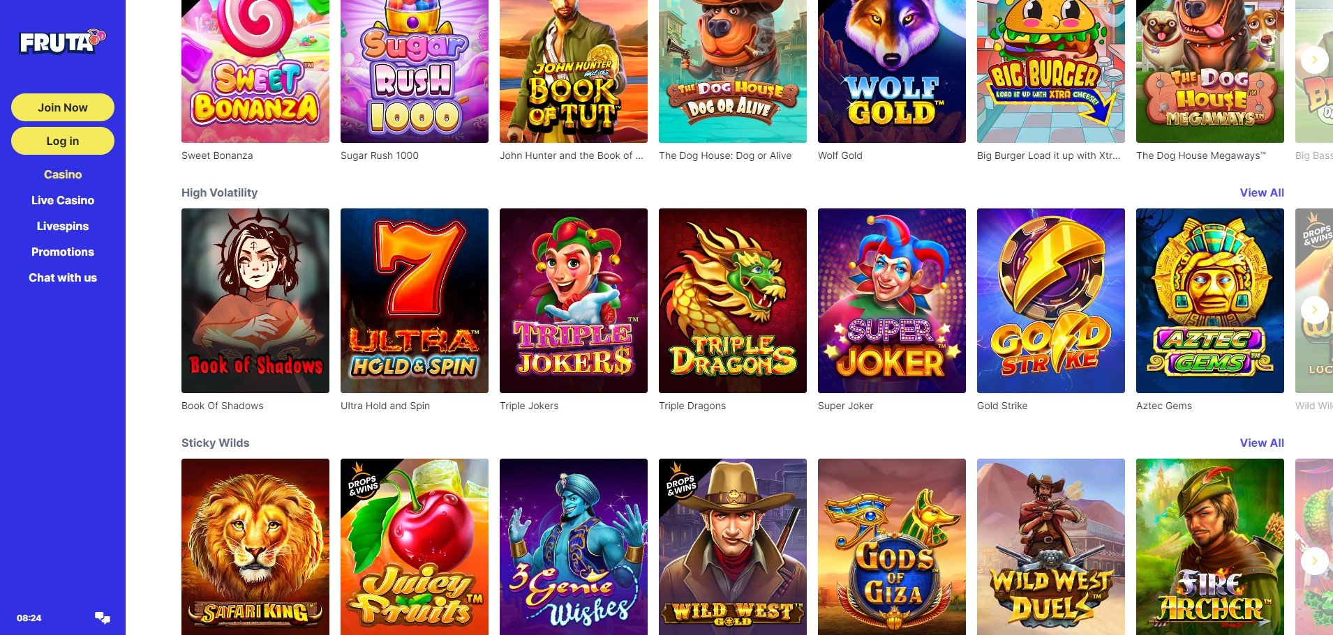 Fruta Casino Games
