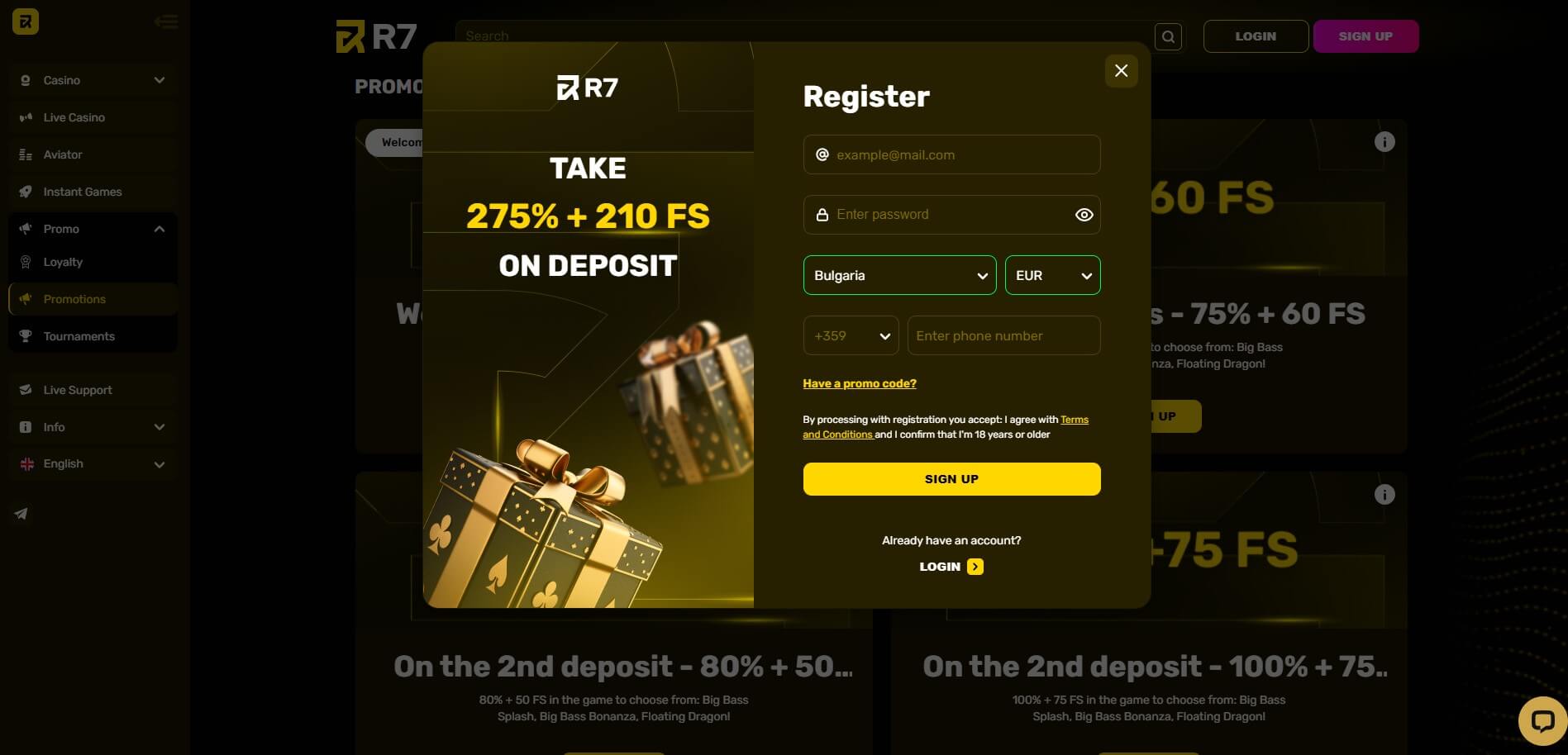 R7 Casino Sign Up