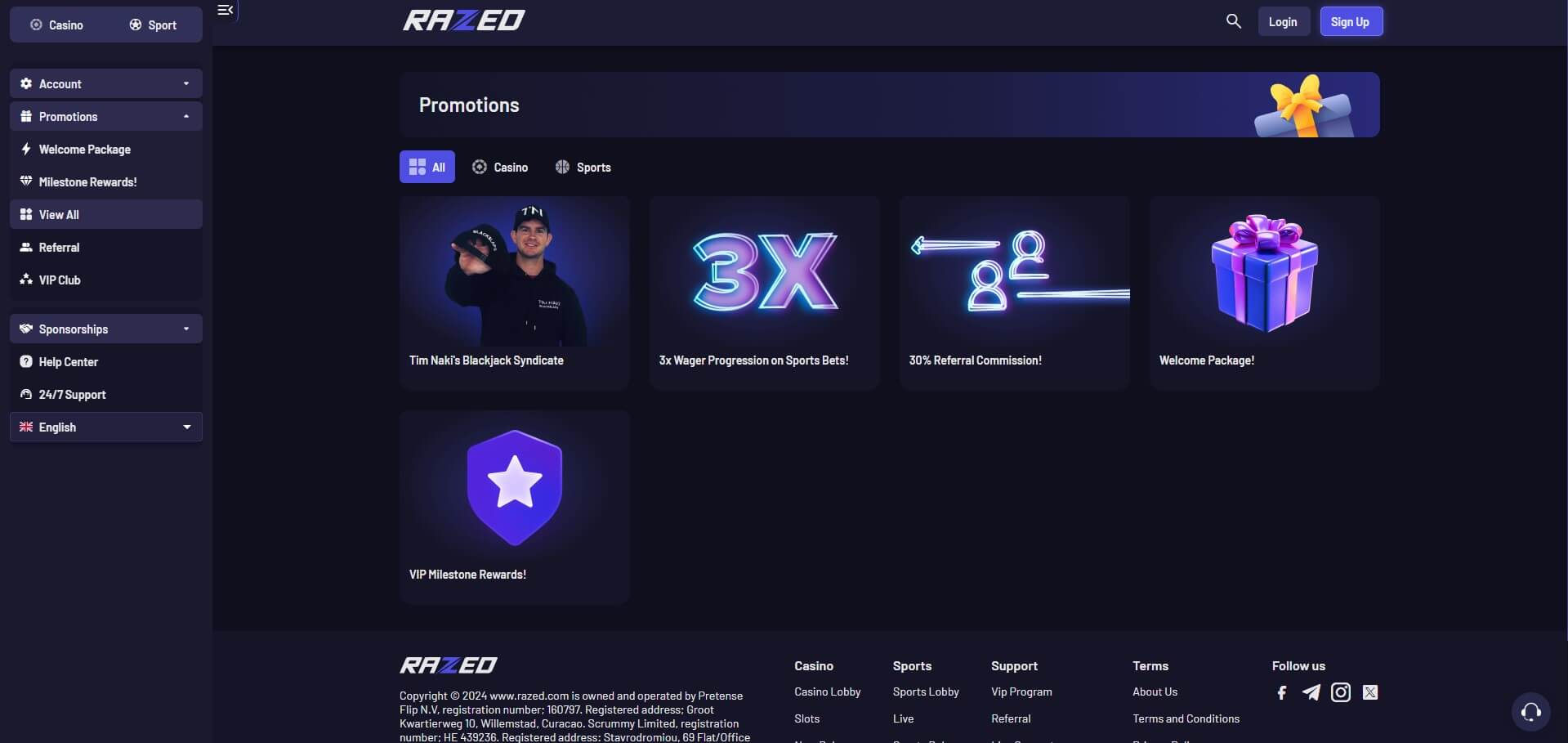 Razed Casino Promotions