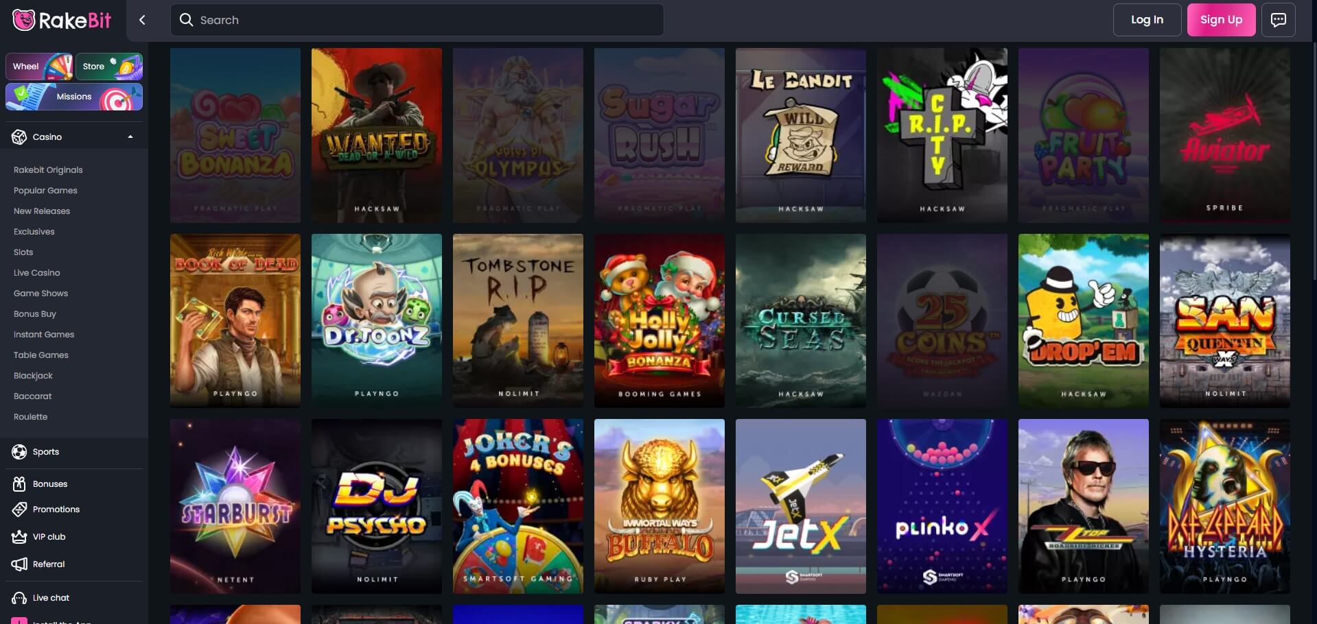 RakeBit Casino Games