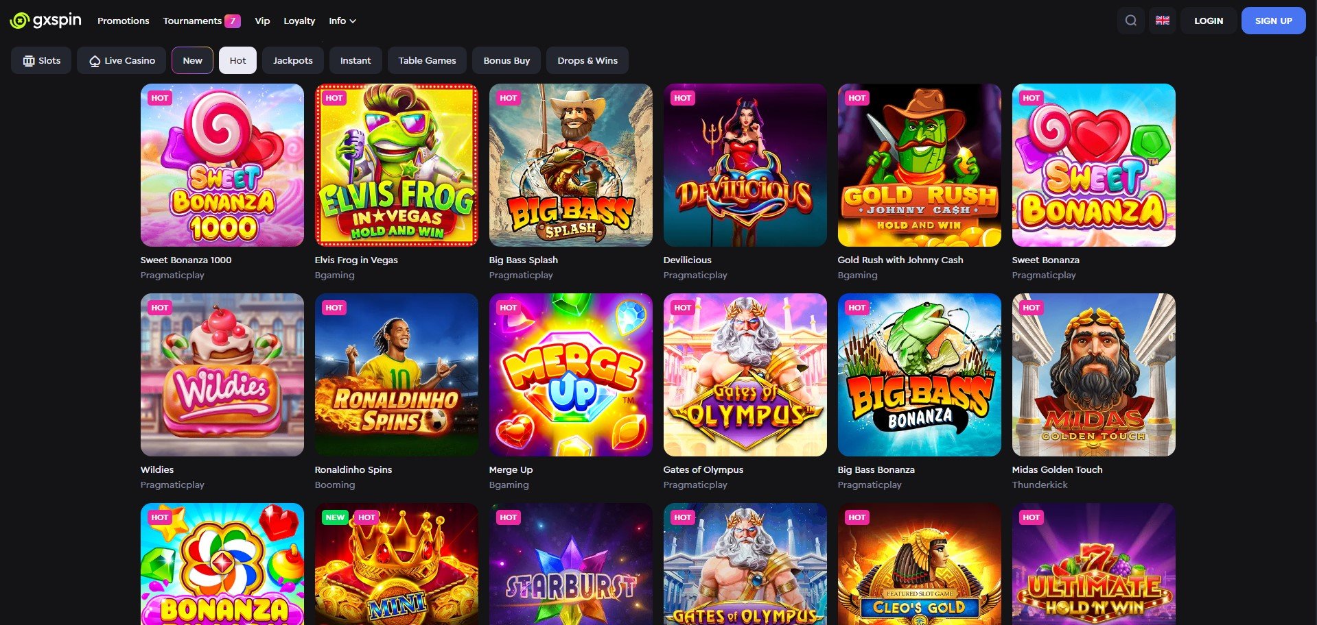 GxSpin Casino Games