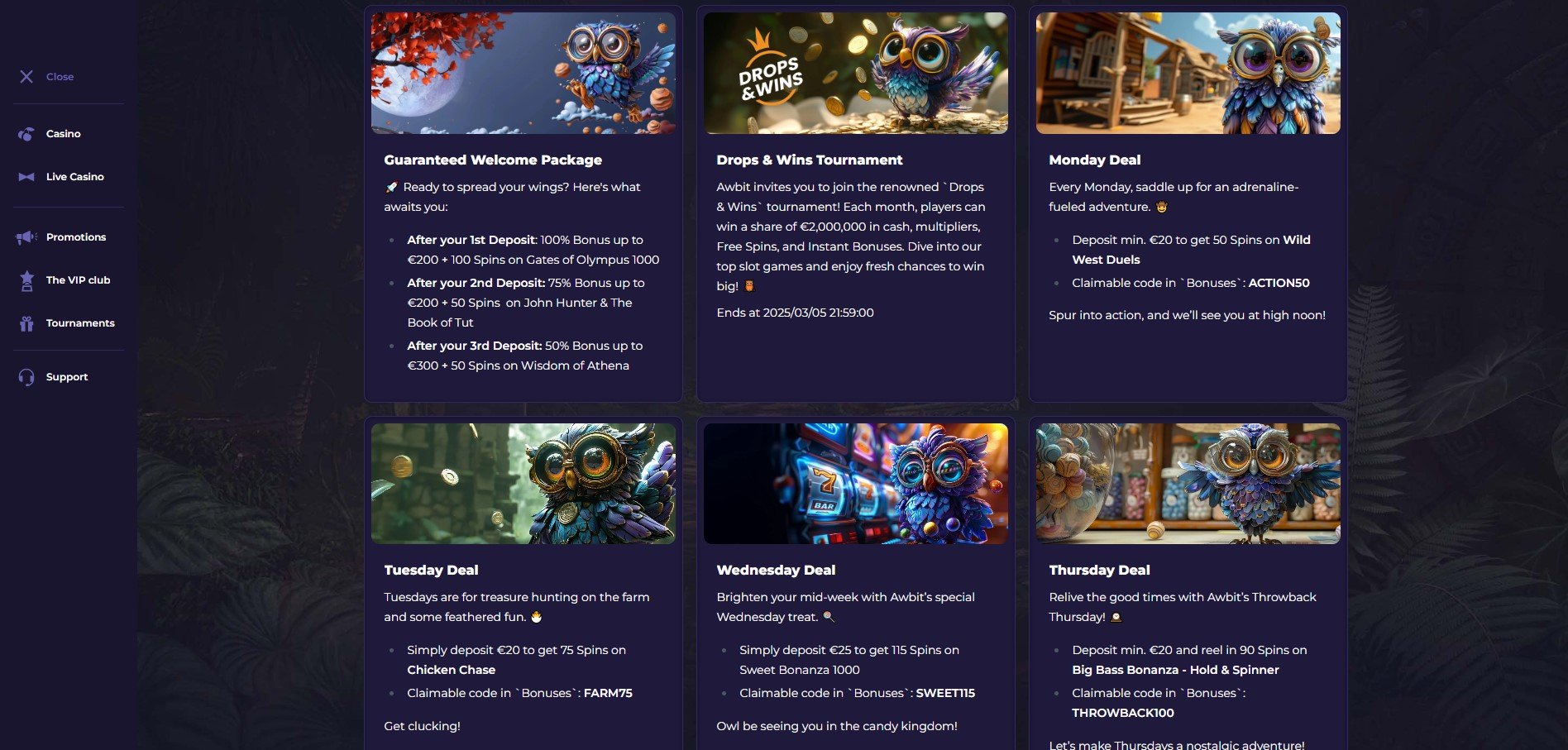 Awbit Casino Promotions
