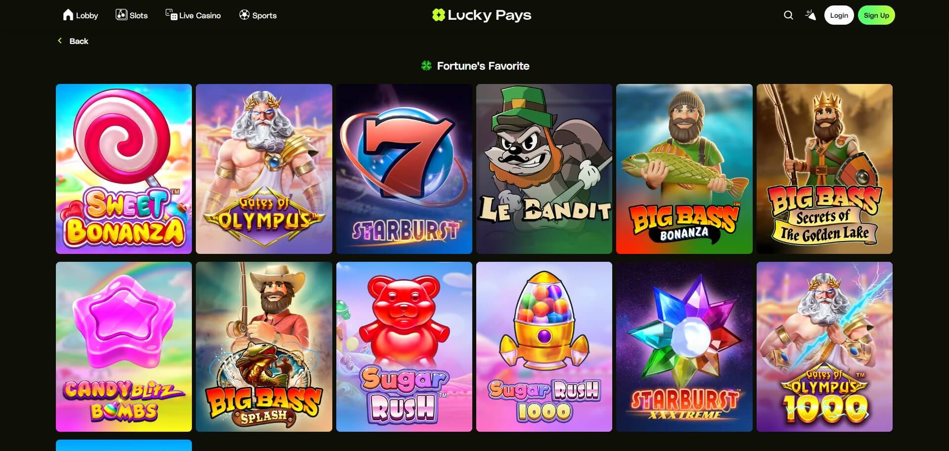 LuckyPays Casino Games