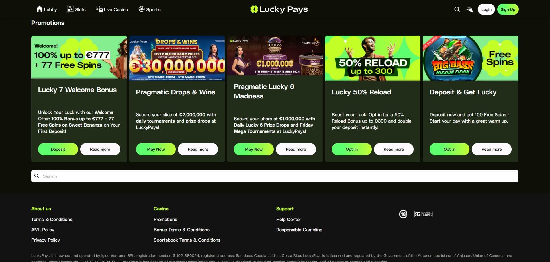 LuckyPays Casino Promotions