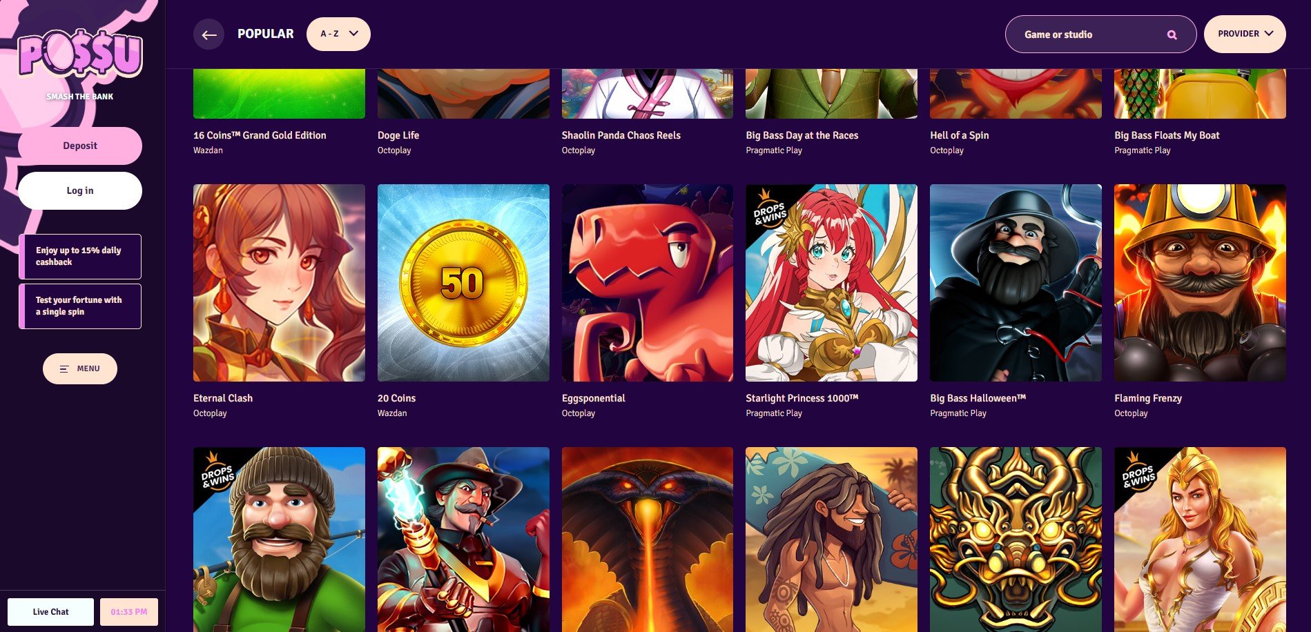 Possu Casino Games
