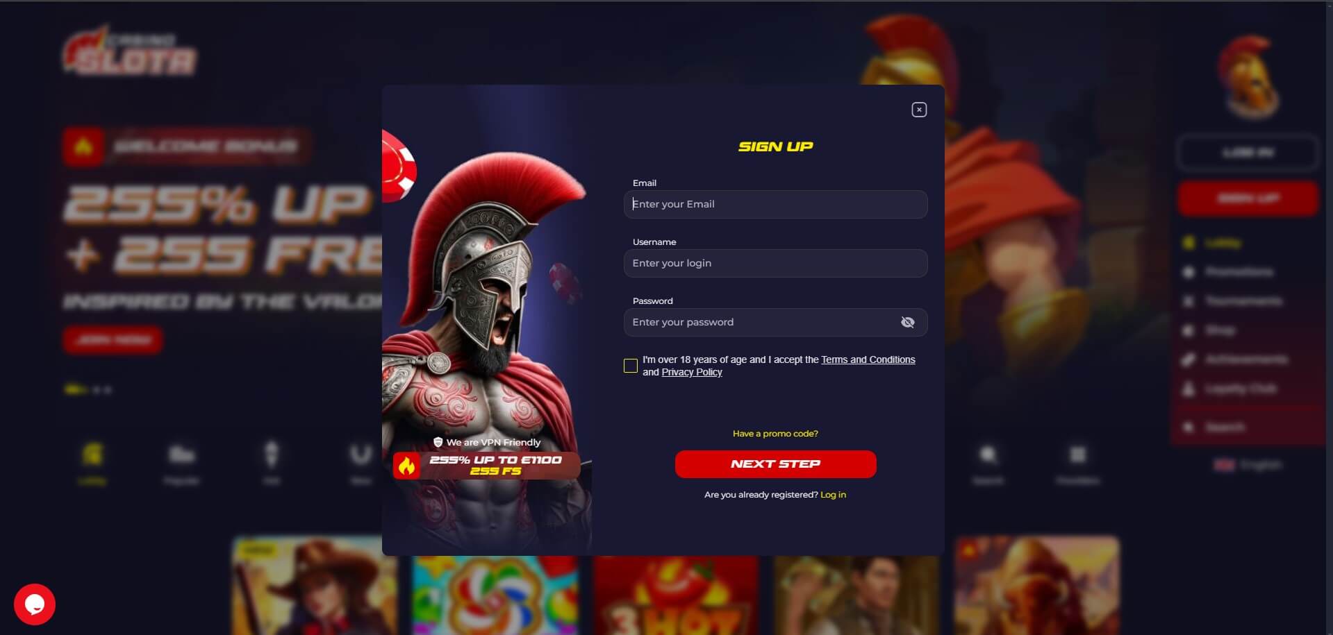 Slota Casino Sign Up