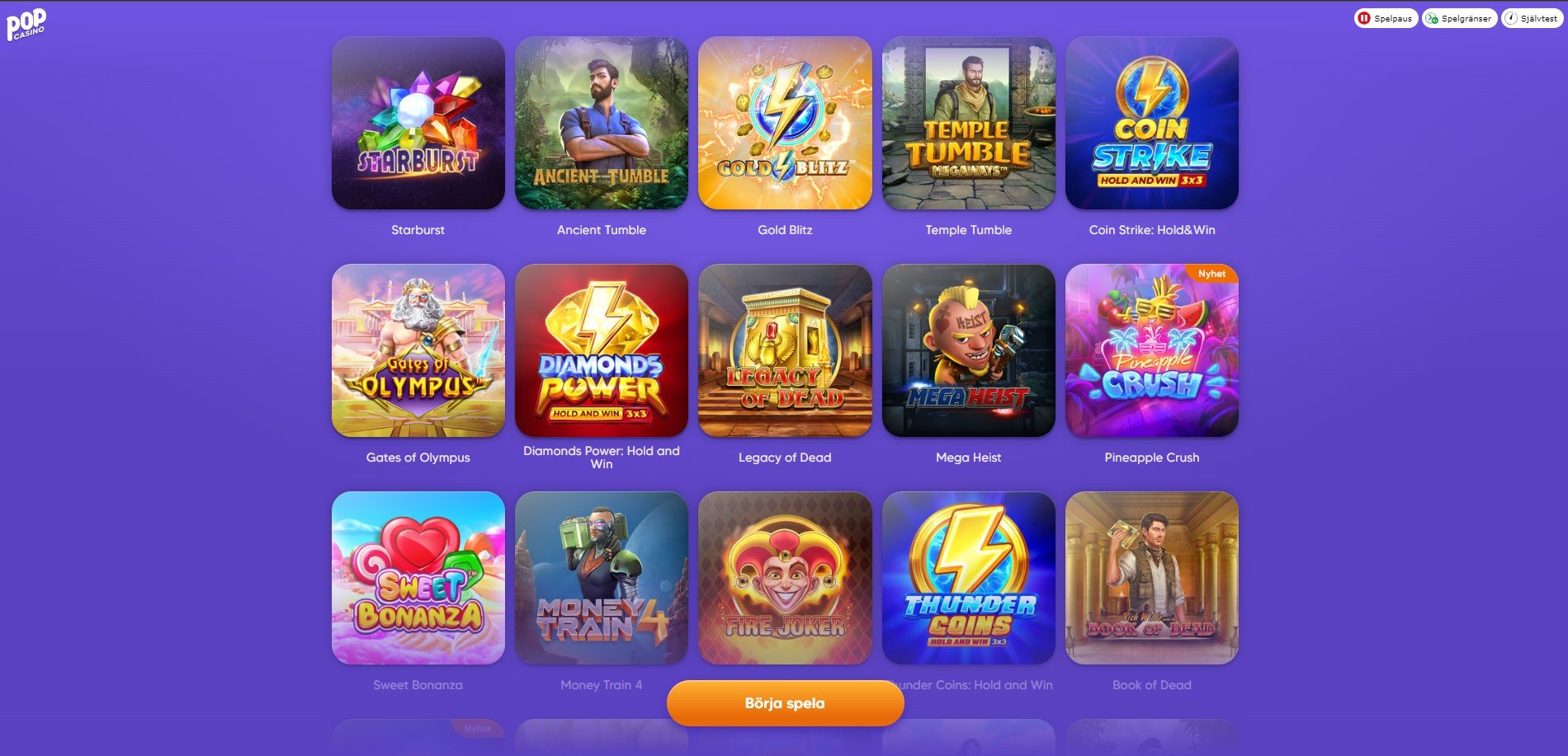 Pop Casino Games