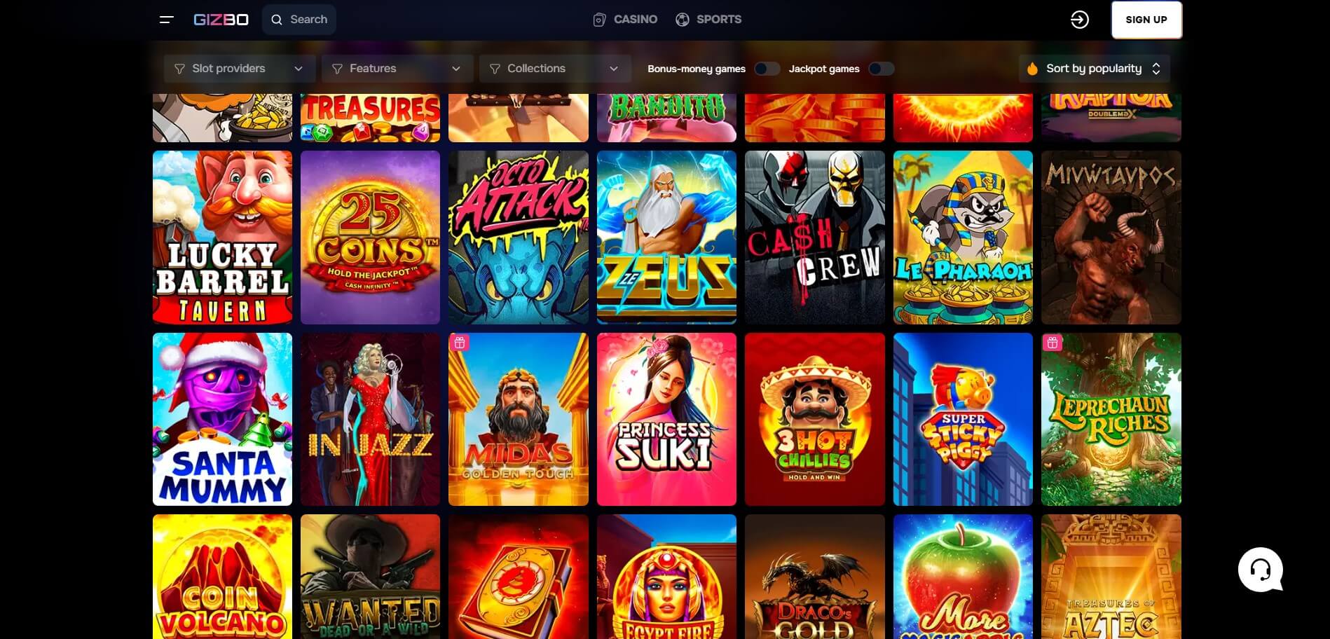 Gizbo Casino Games