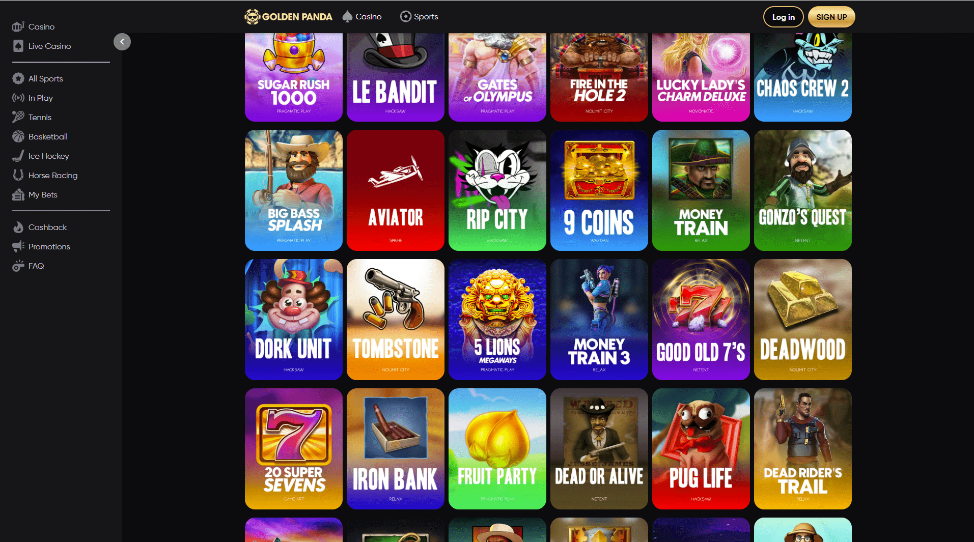 Golden Panda Casino Games