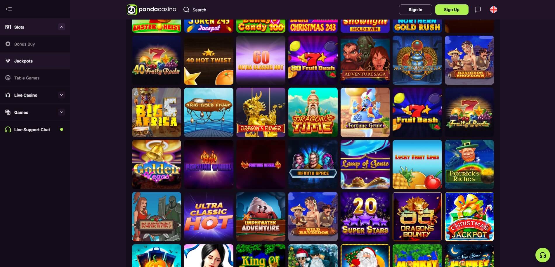 Panda Casino Games