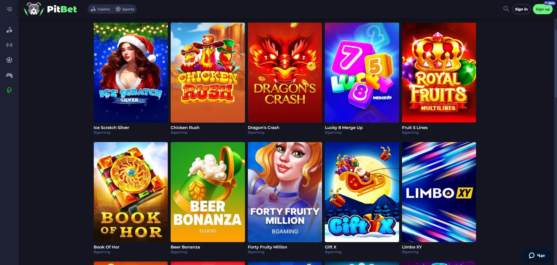 PitBet Casino Games