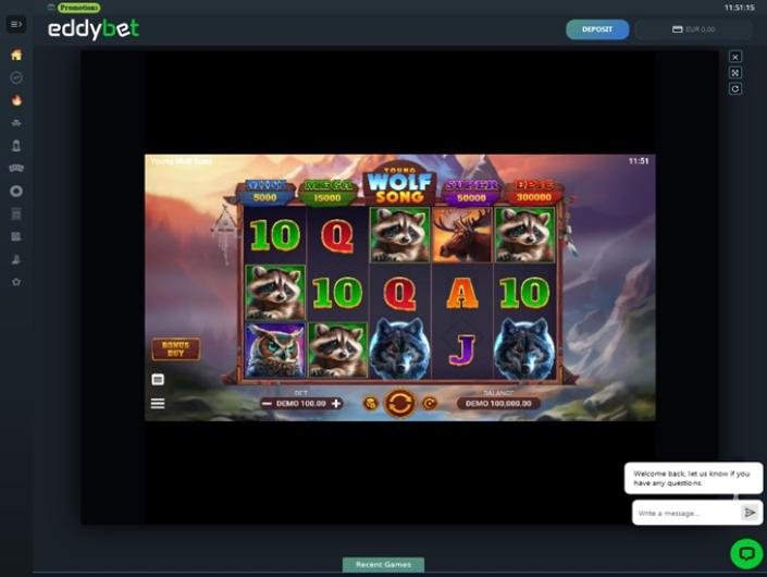 EddyBet Casino Games to play