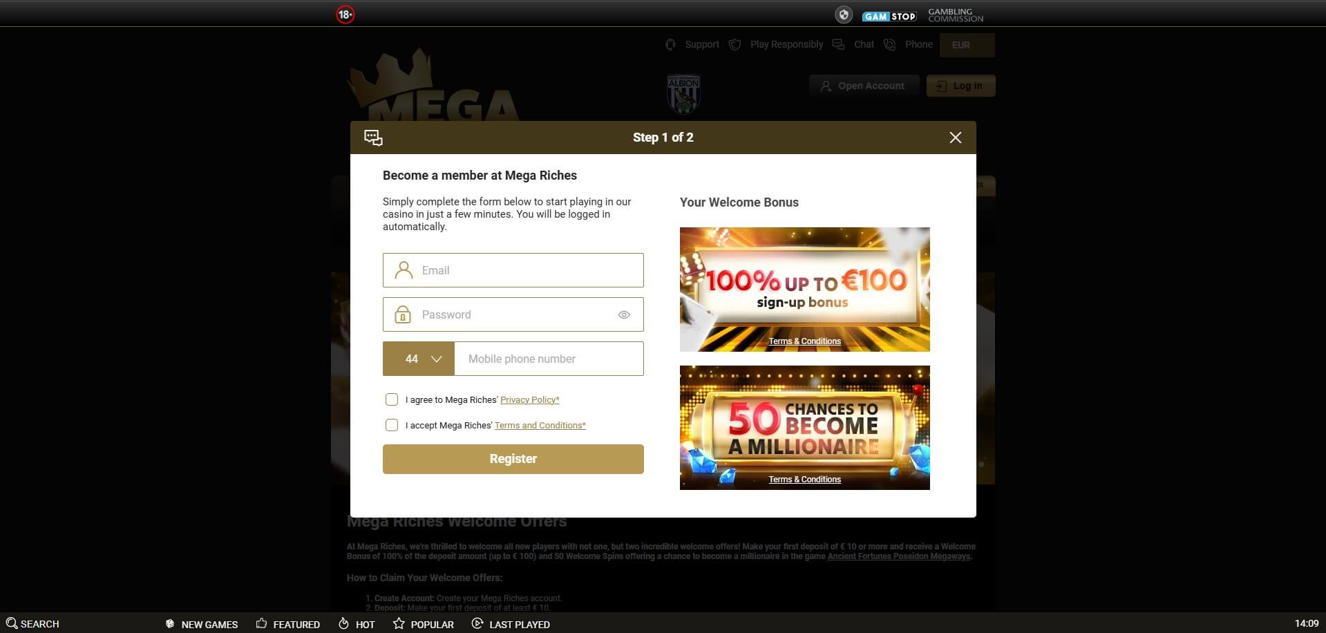 Mega Riches Casino Sign Up
