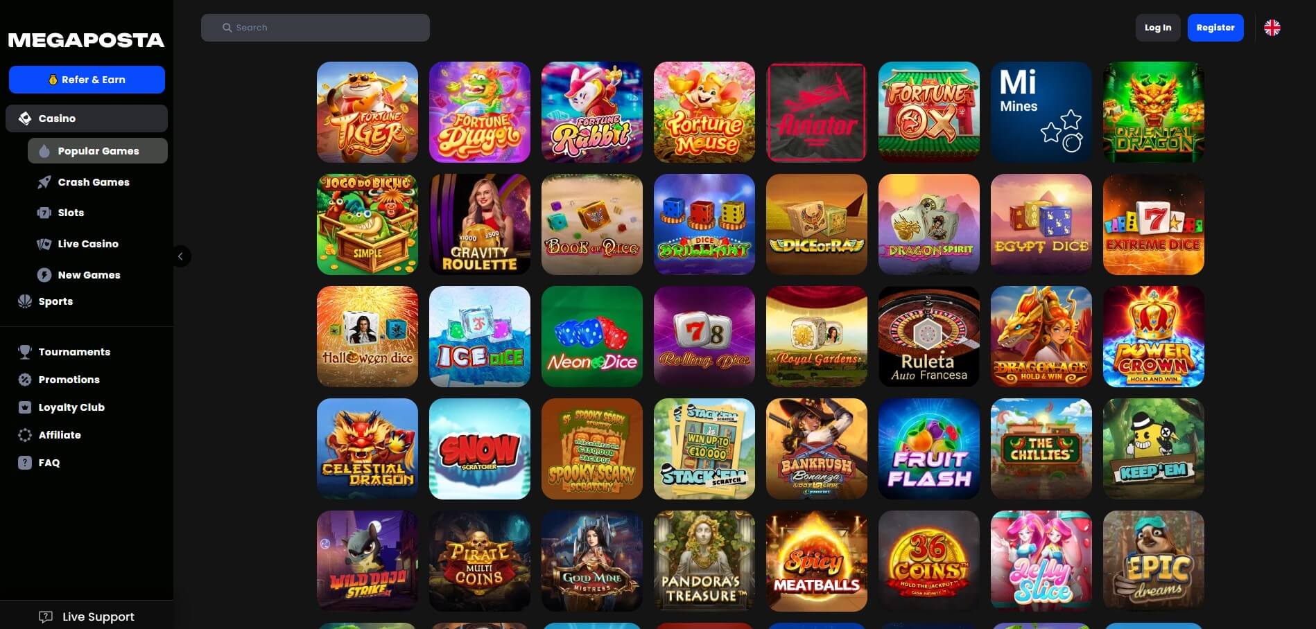 MegaPosta Casino Games