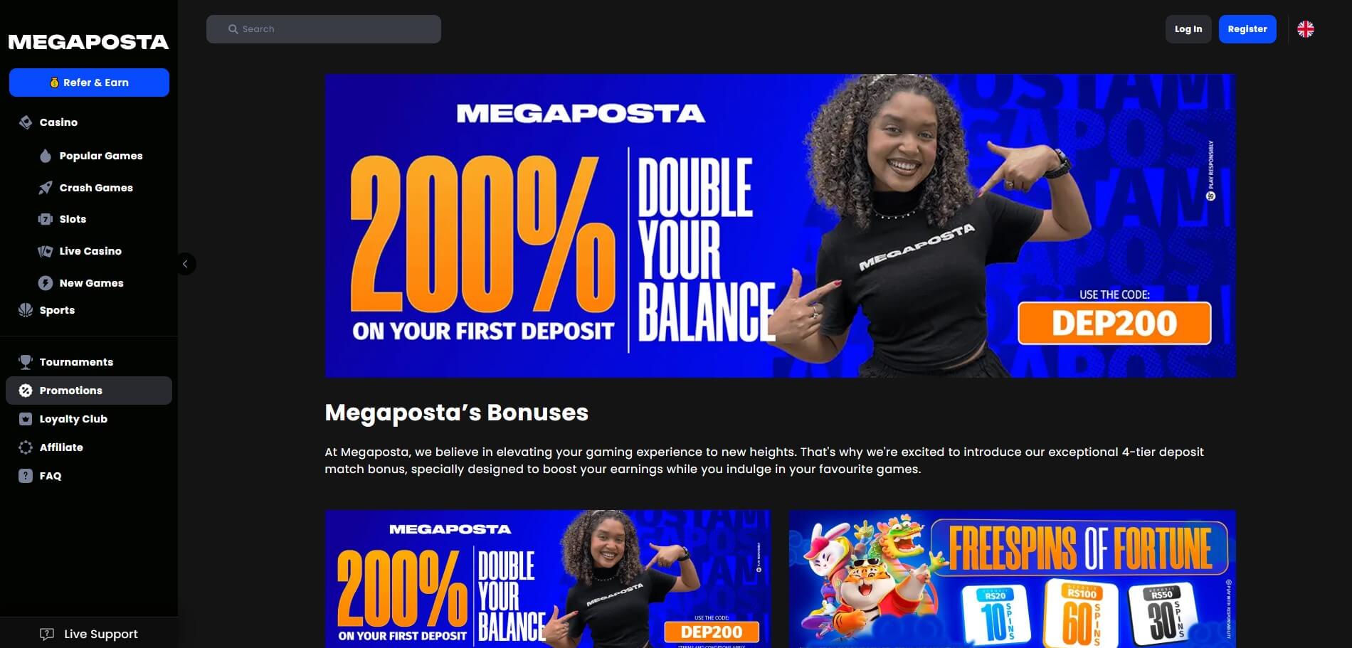 MegaPosta Casino Promotions