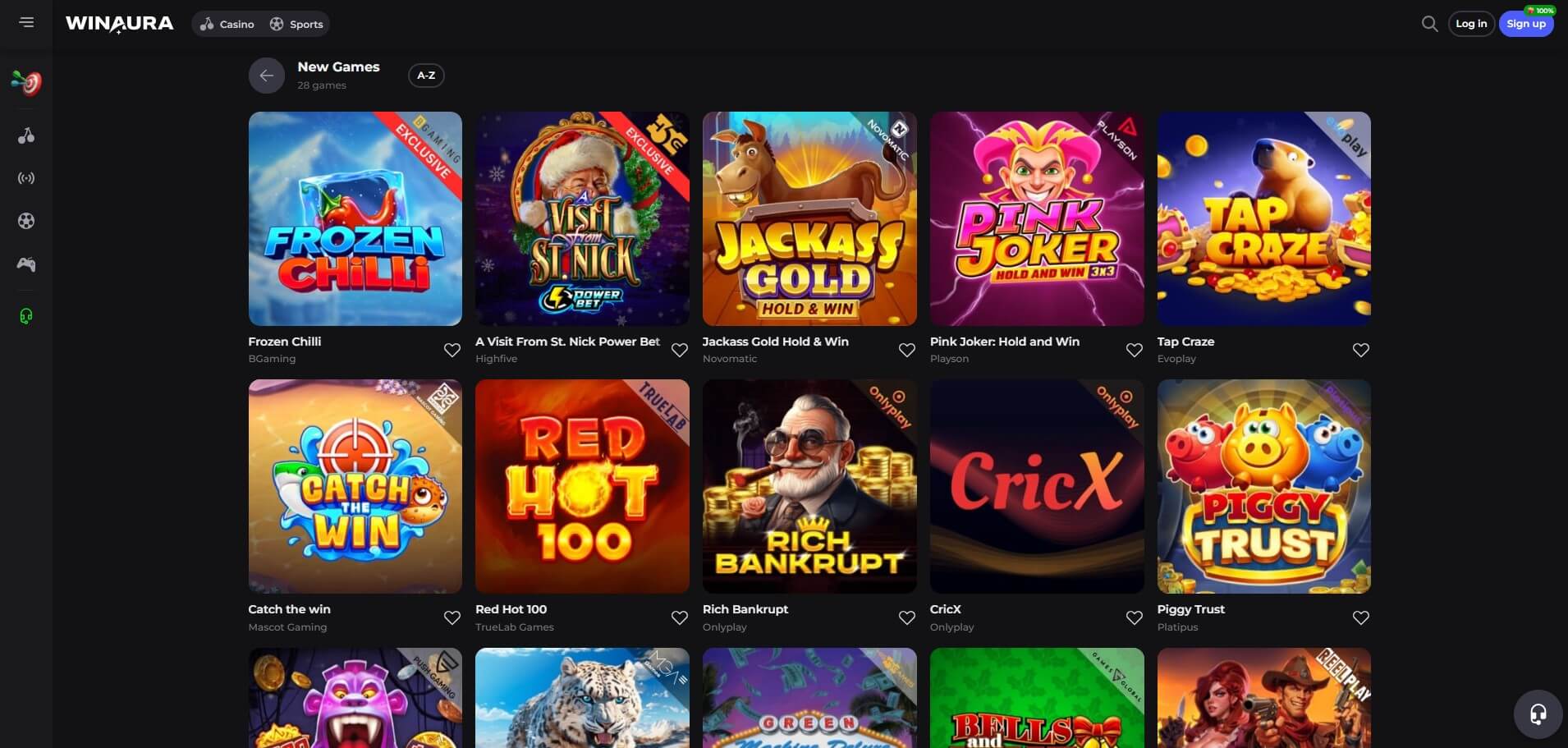 WinAura Casino Games