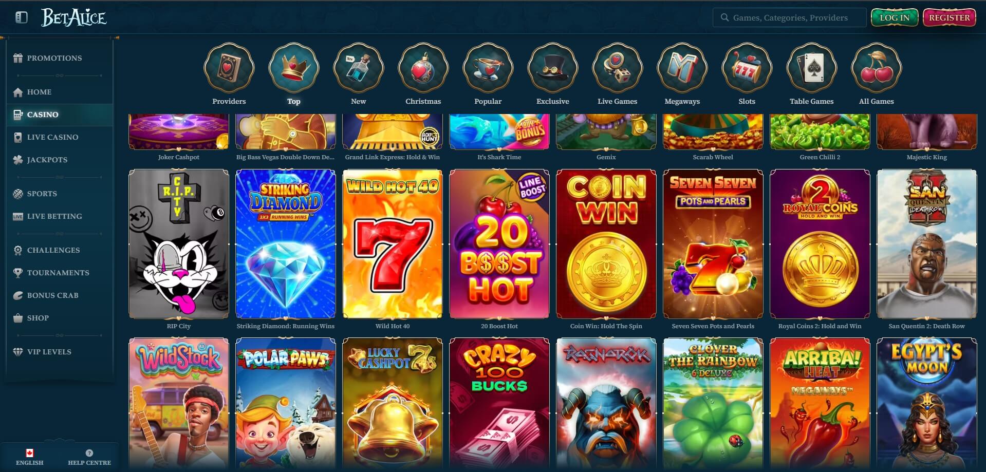 BetAlice Casino Games