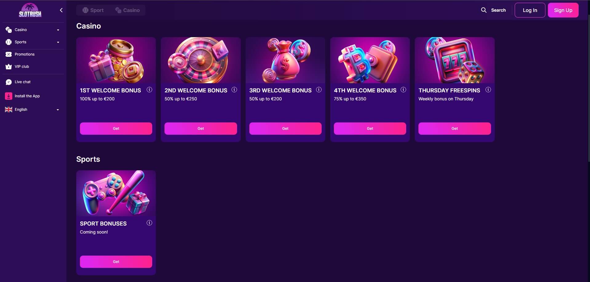 SlotRush Casino Promotions