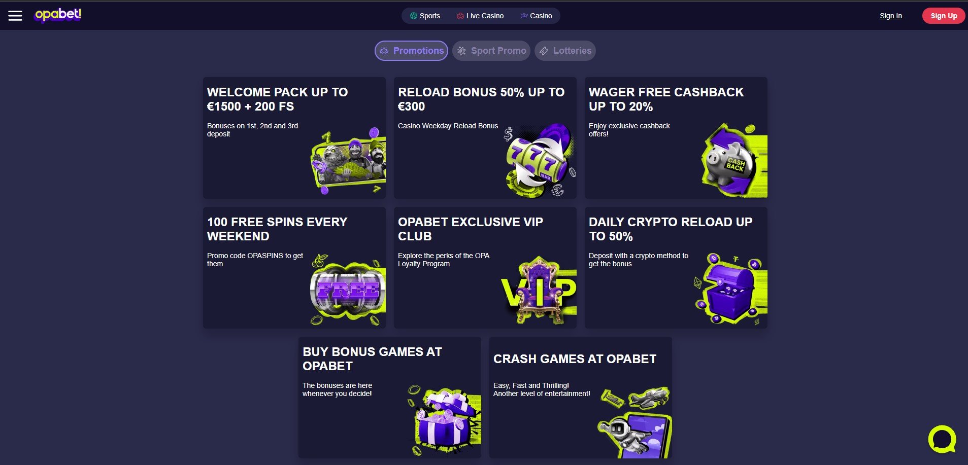 OpaBet Casino Promotions