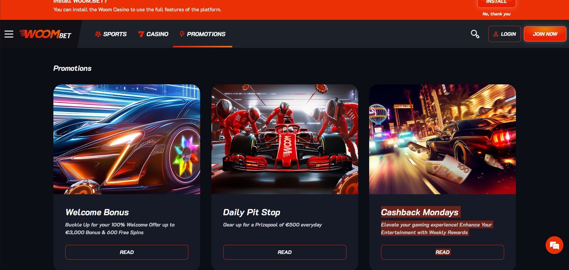 Woom.bet Casino Promotions