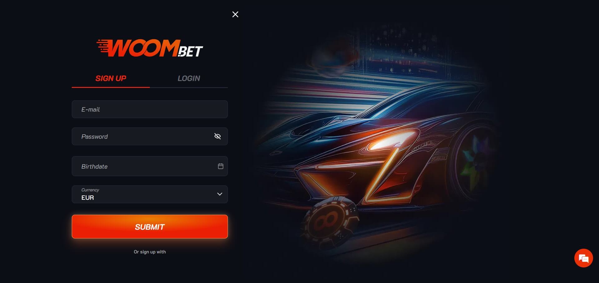 Woom.bet Casino Sign Up