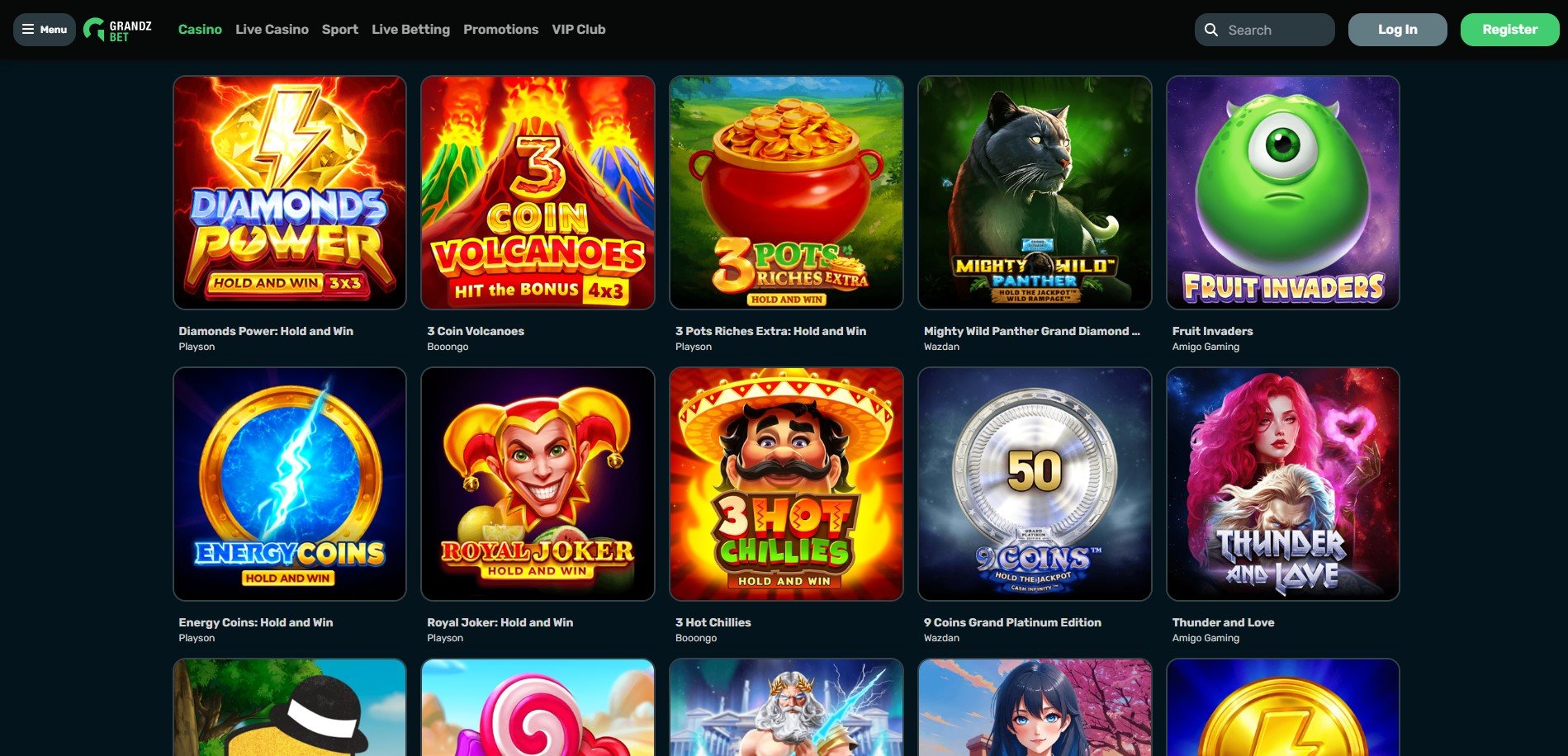 Grandz Bet Casino Games