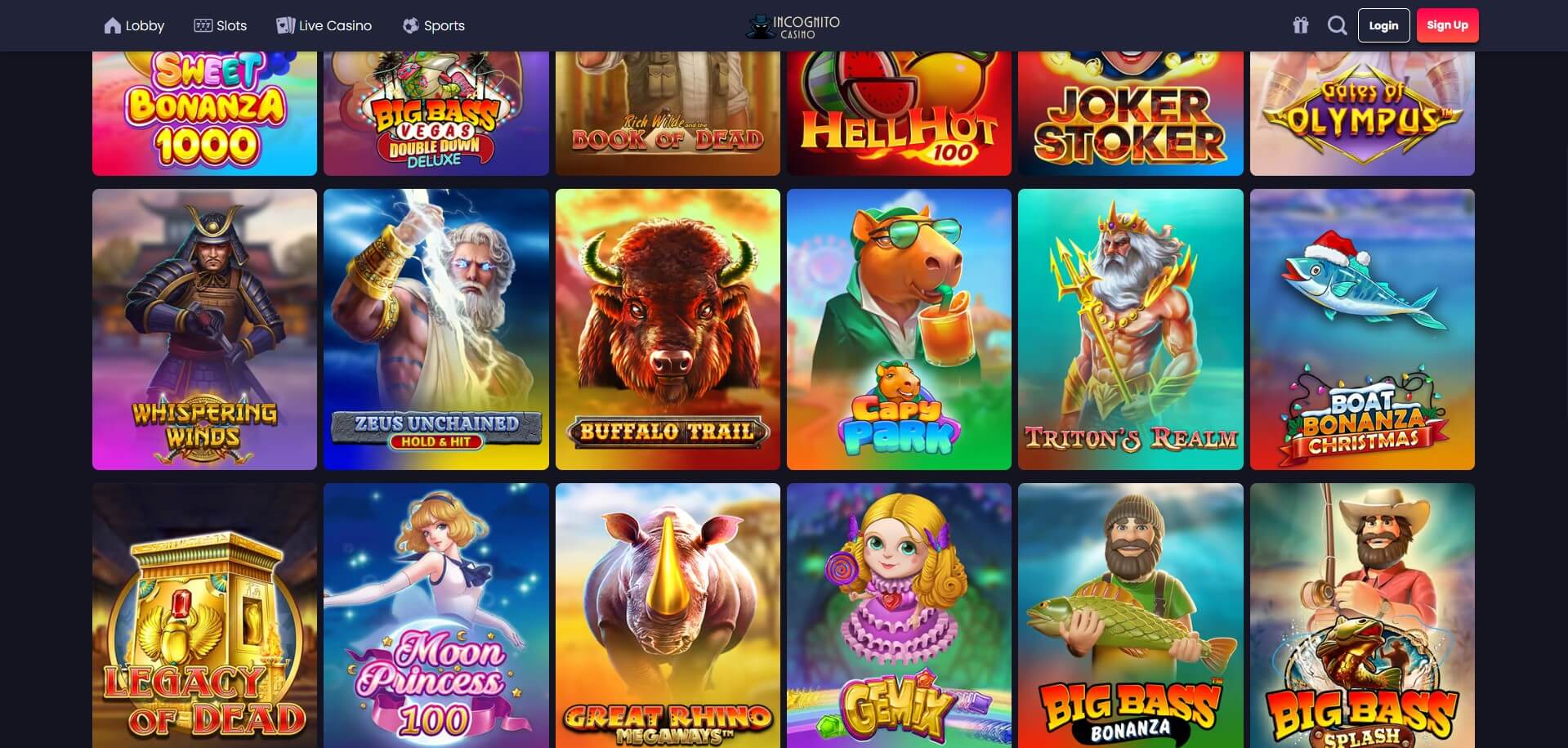 Incognito Casino Games