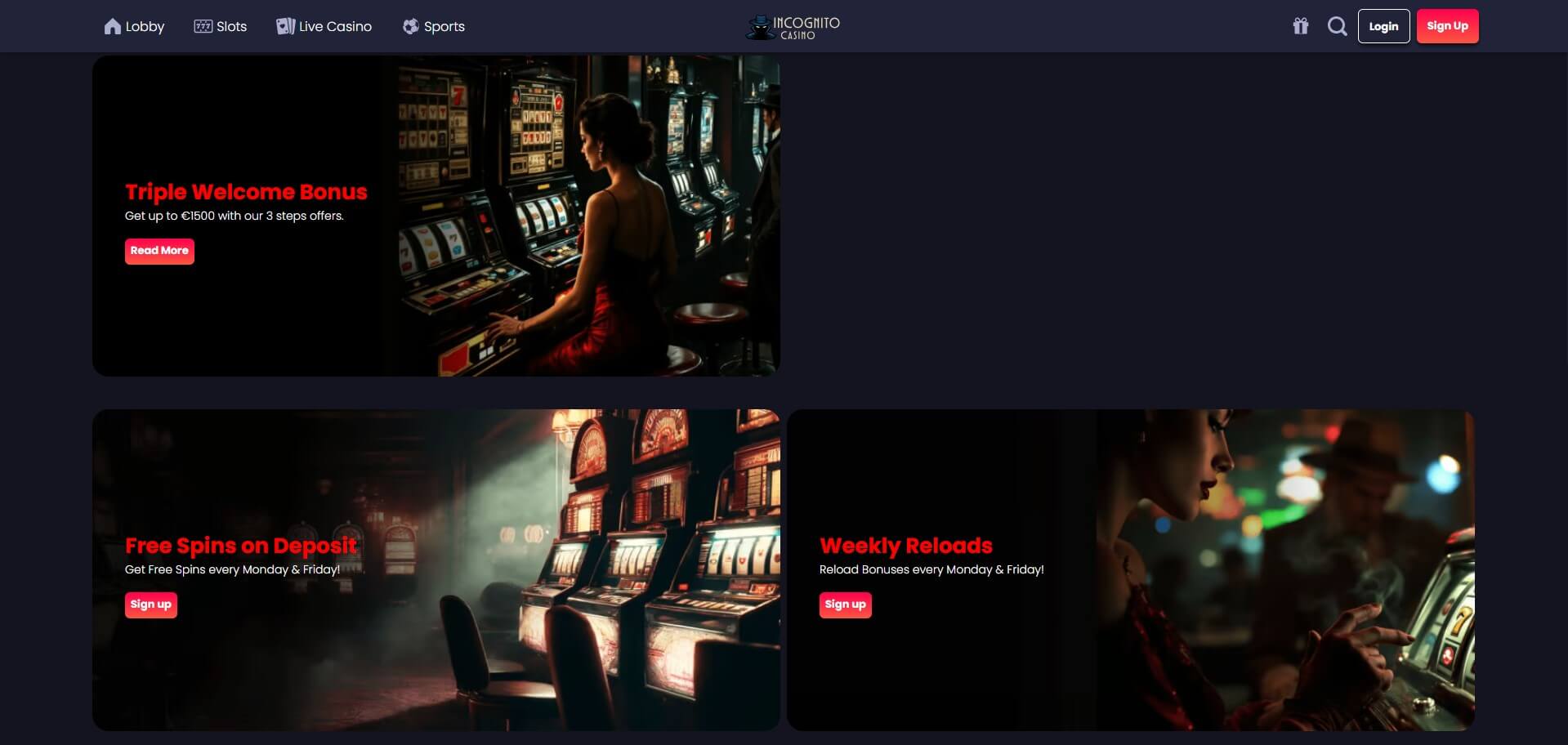 Incognito Casino Promotions