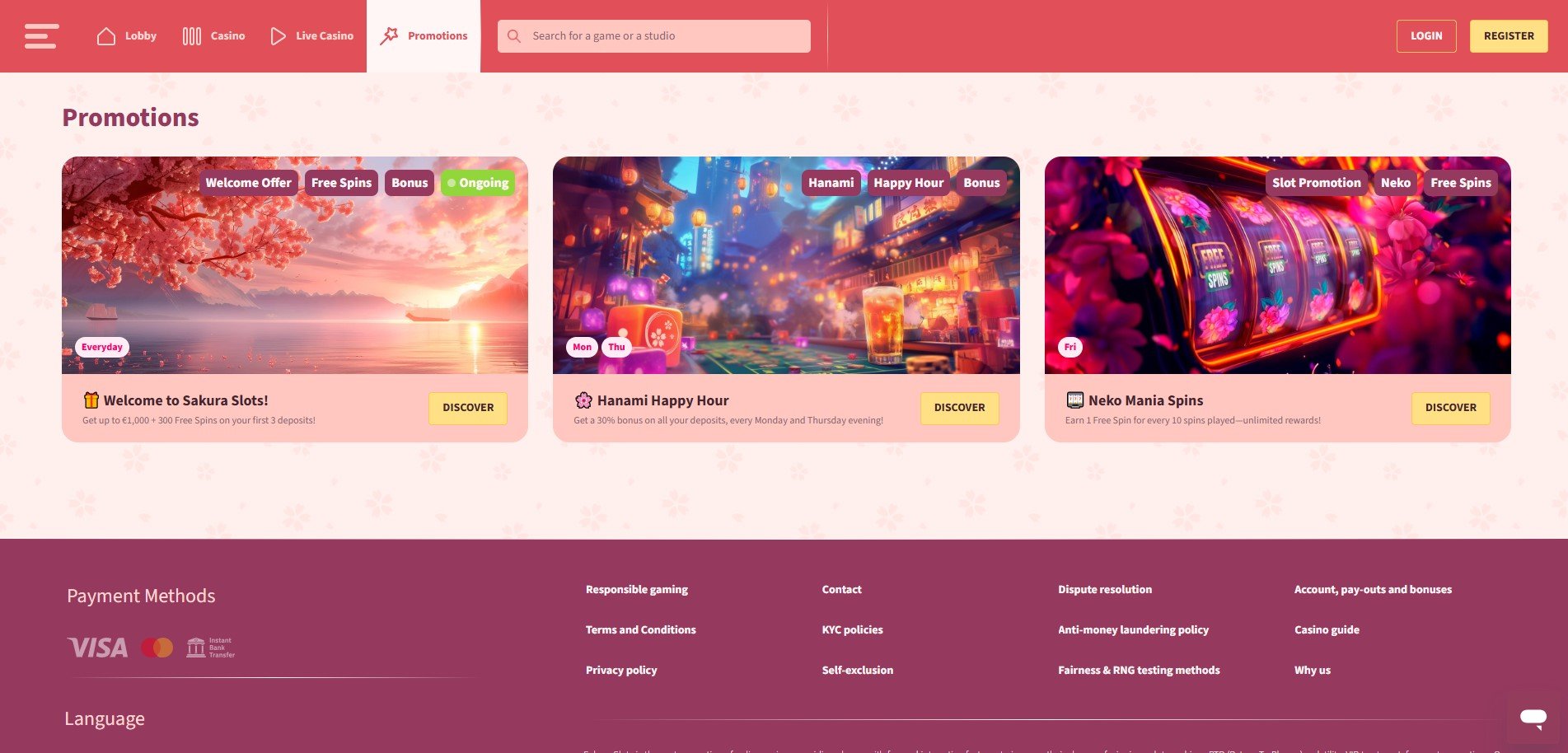 Sakura Slots Casino Promotions