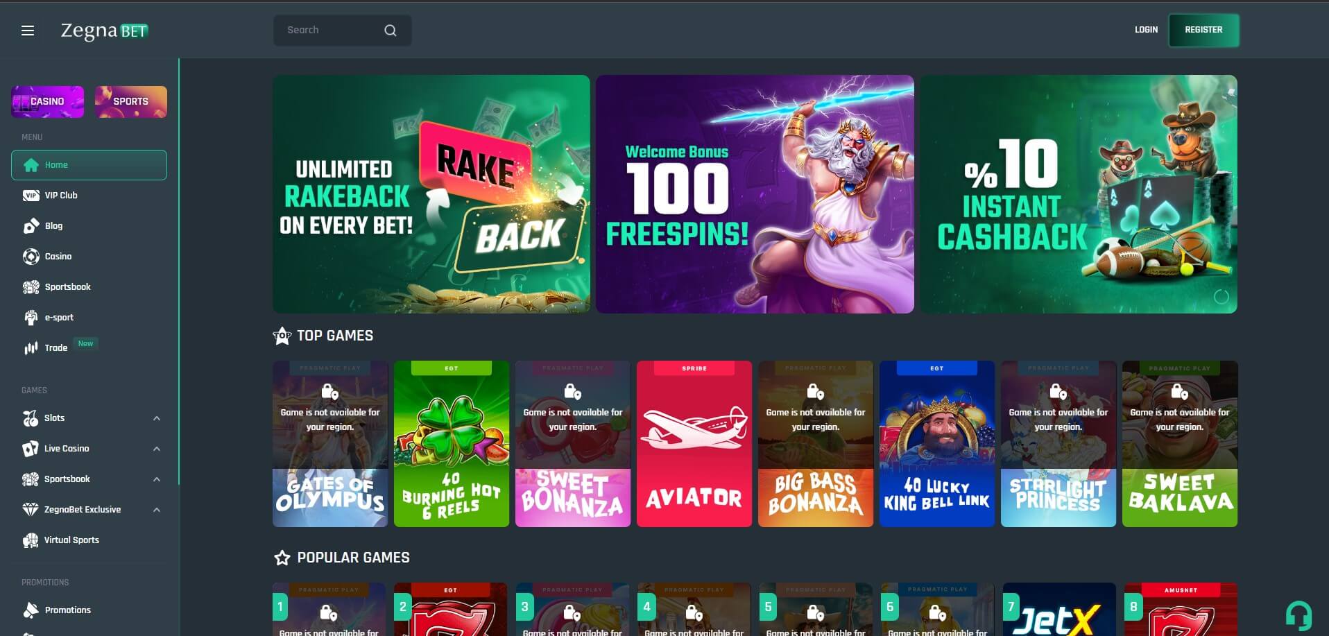 ZegnaBet Casino Review