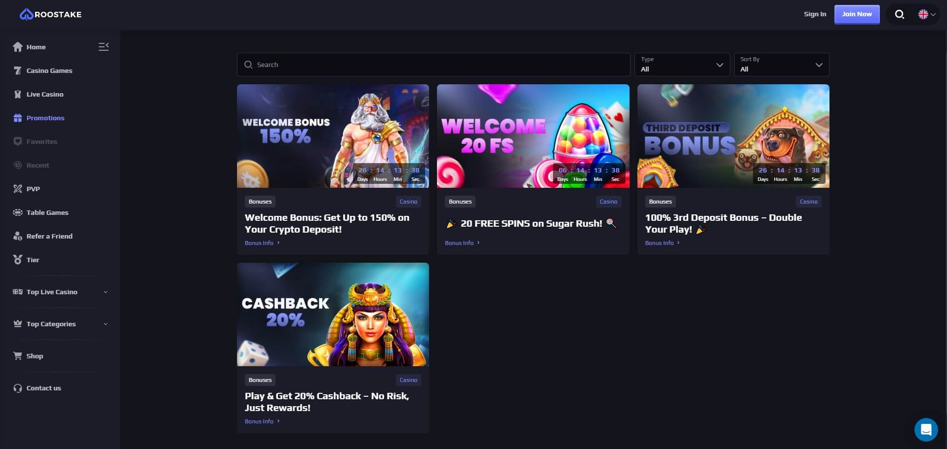 RooStake Casino Promotions