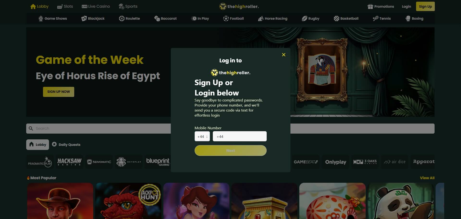 TheHighRoller Casino Sign Up