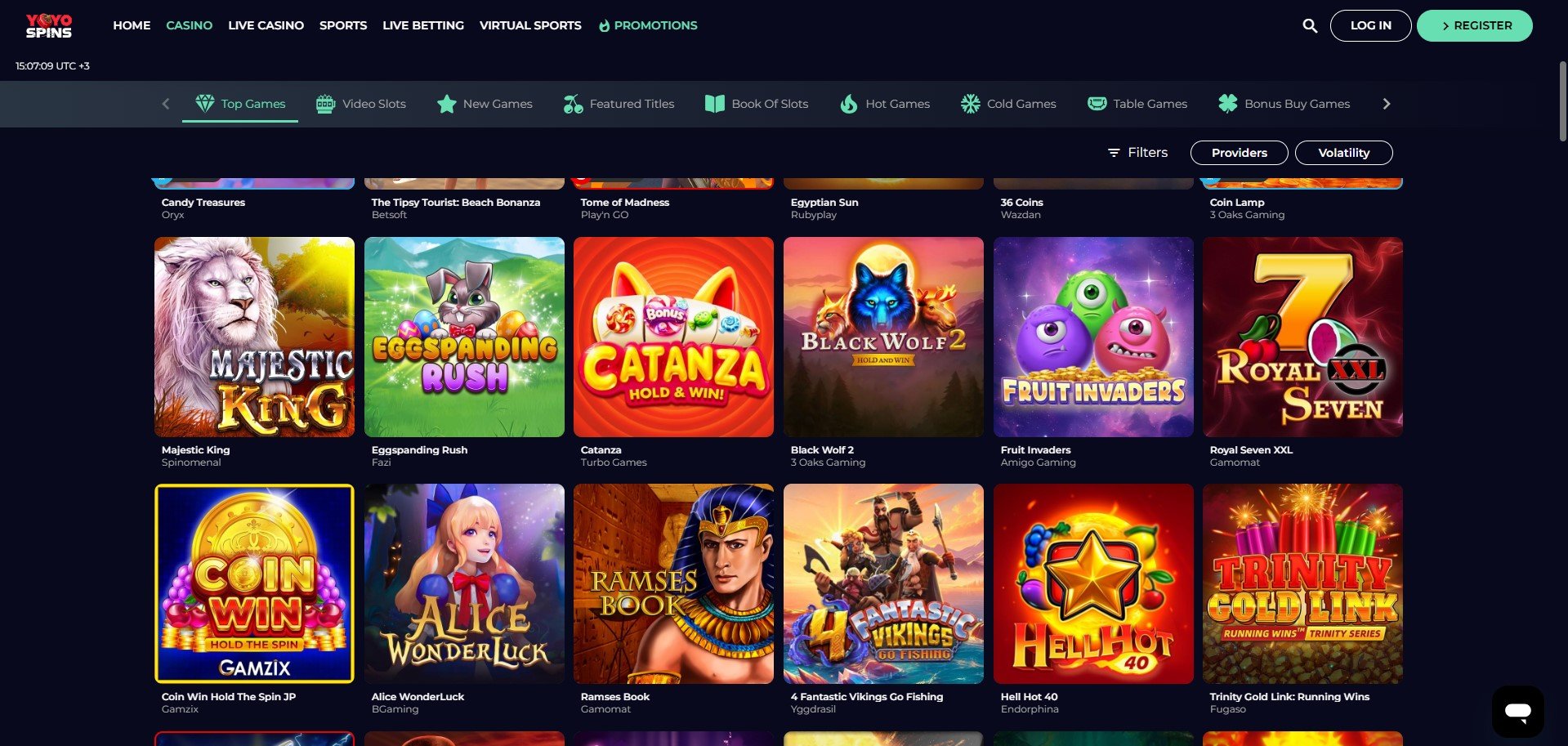 YoYoSpins Casino Games