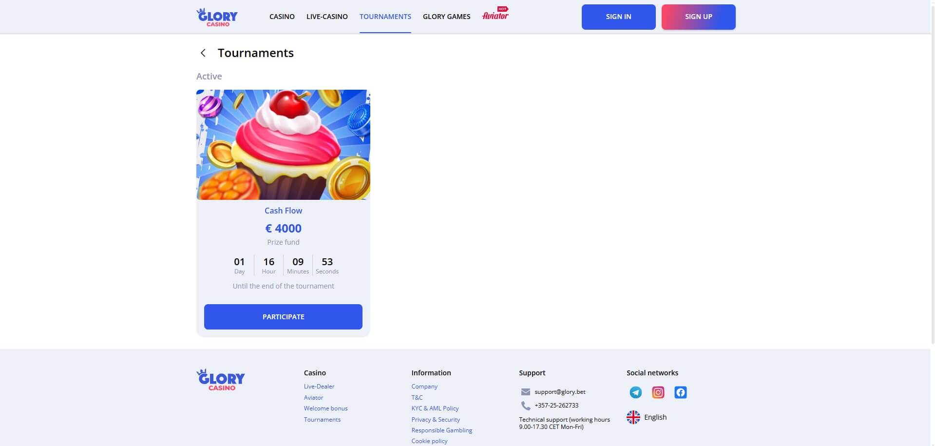 Glory Casino Tournaments