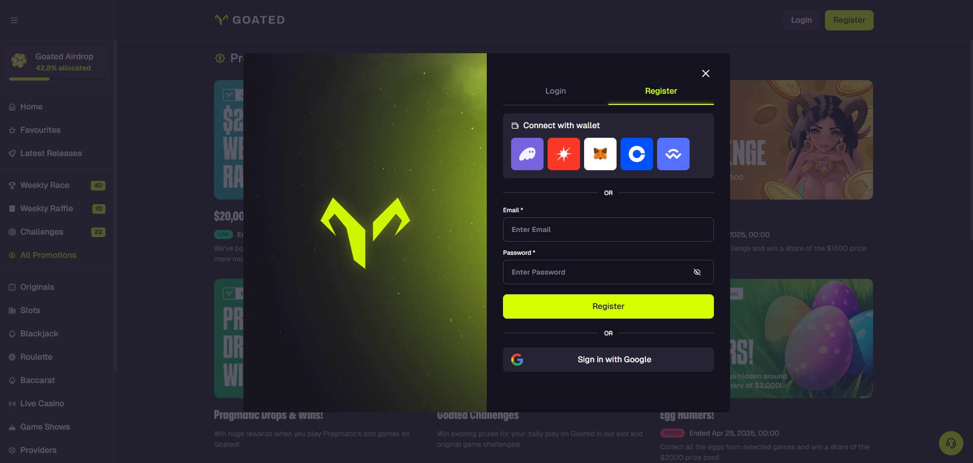 Goated Casino Sign Up
