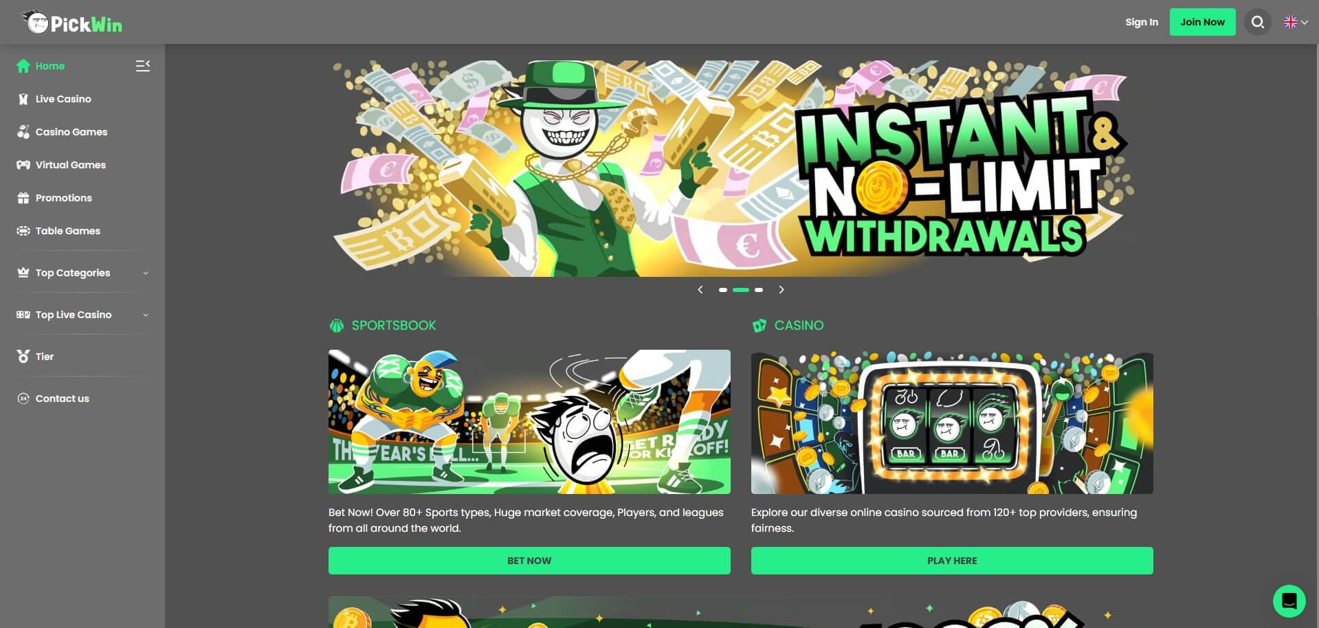 Pickwin Casino Review
