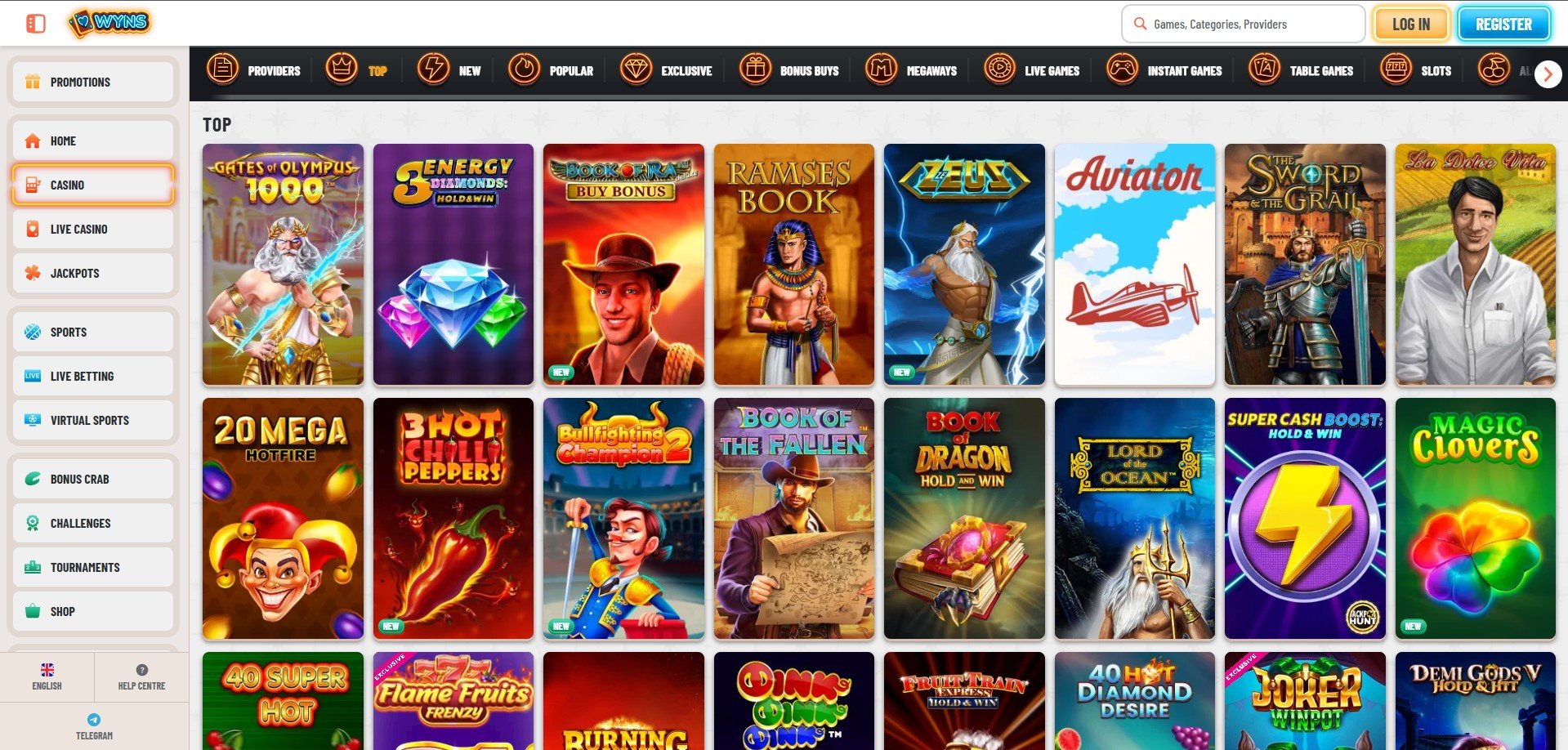 Wyns Casino Games