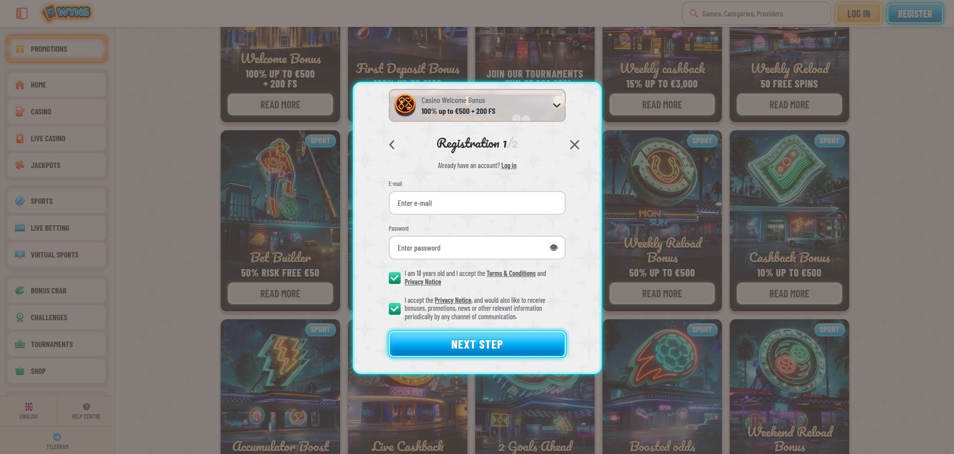 Wyns Casino Sign Up