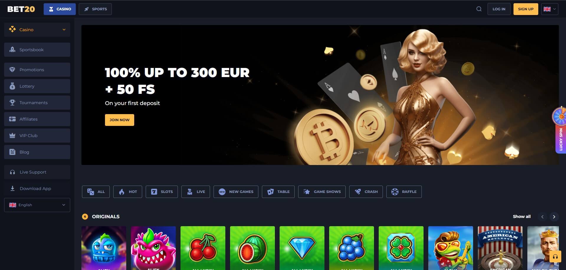 Bet20 Casino Review