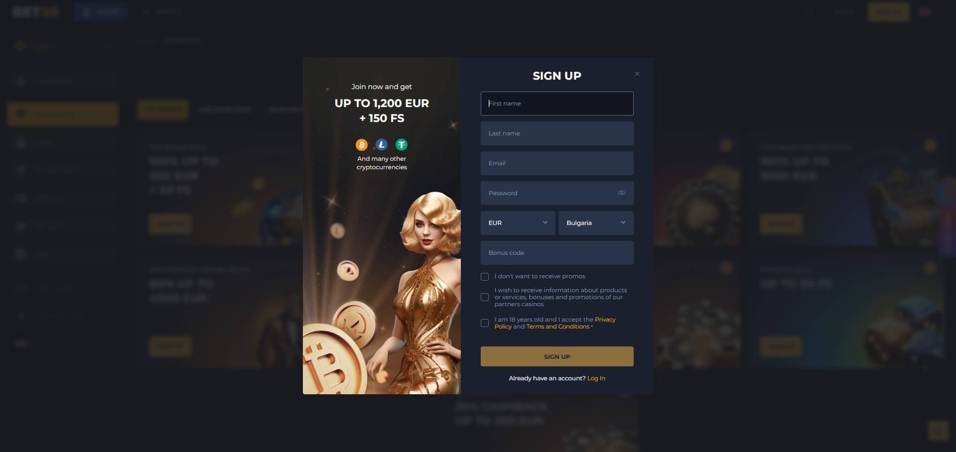 Bet20 Casino Sign Up