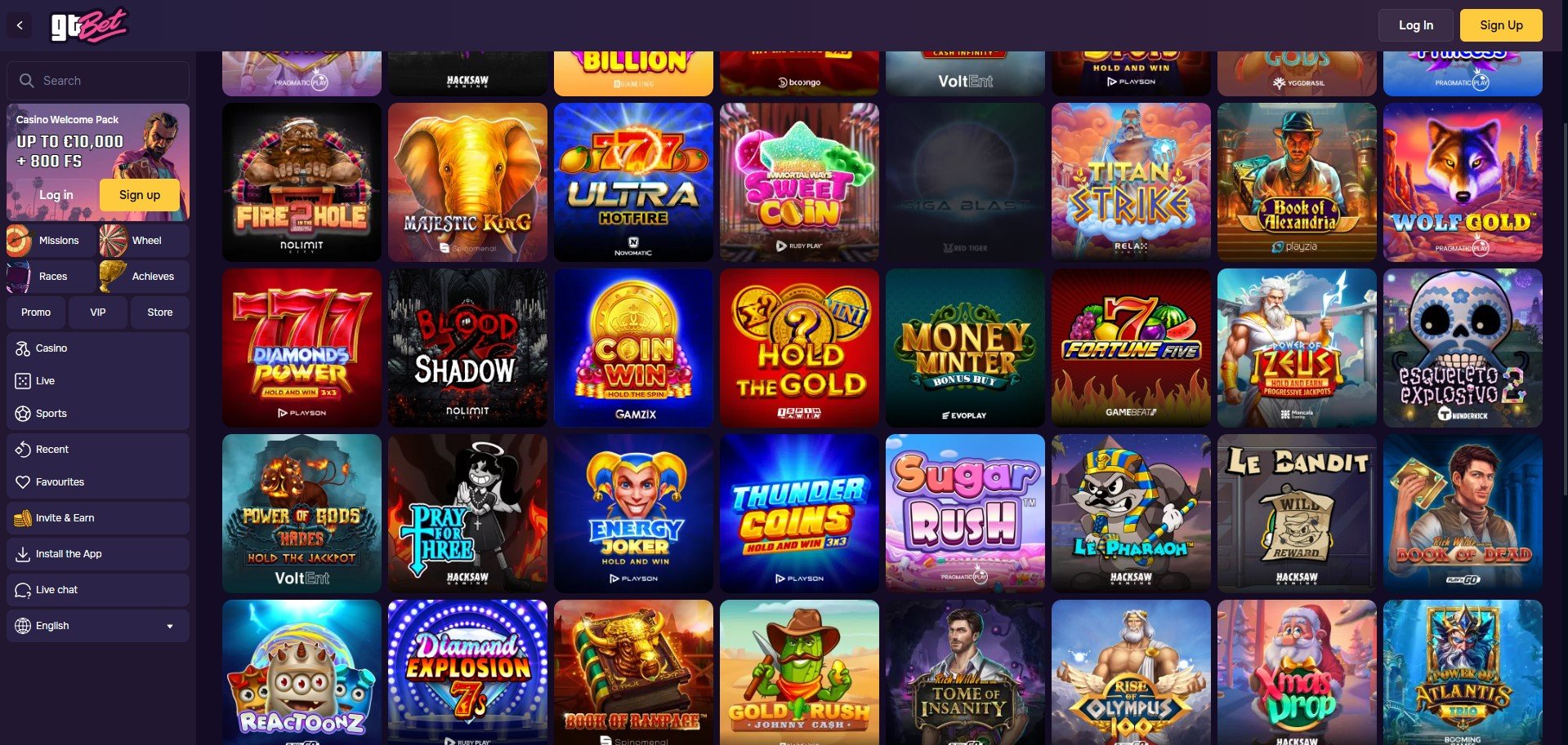 GT.bet Casino Games