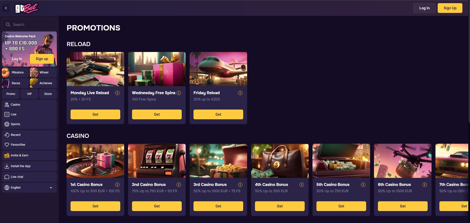 GT.bet Casino Promotions