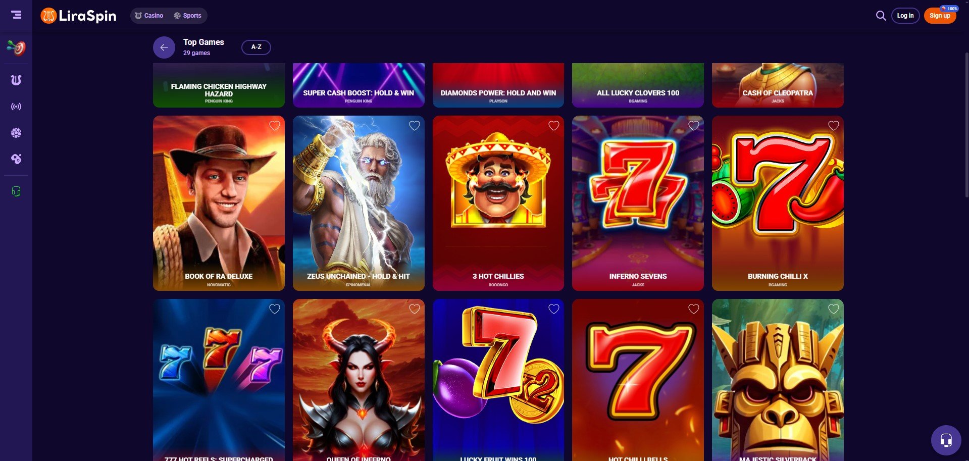 Liraspin Casino Games