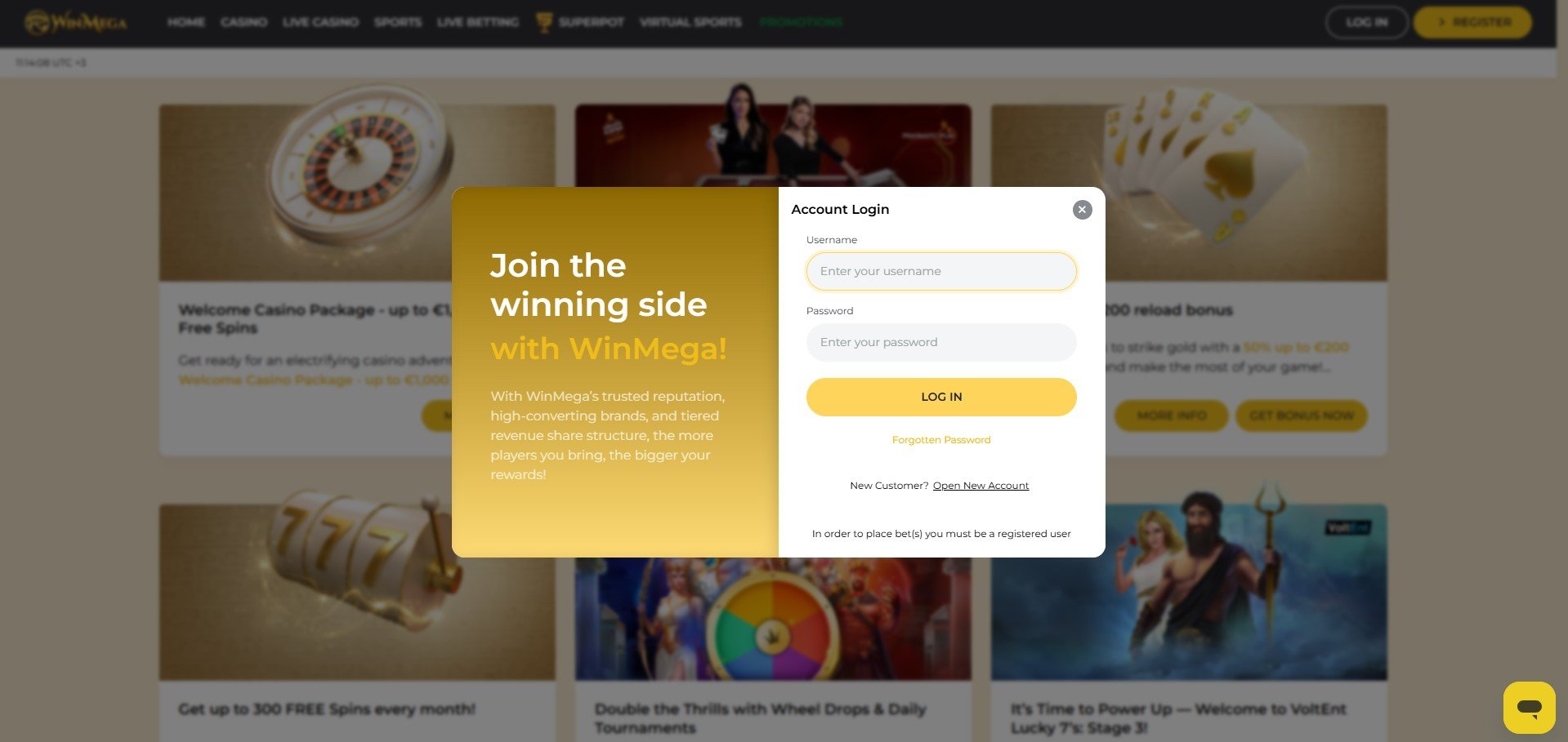 Win Mega Casino Sign Up
