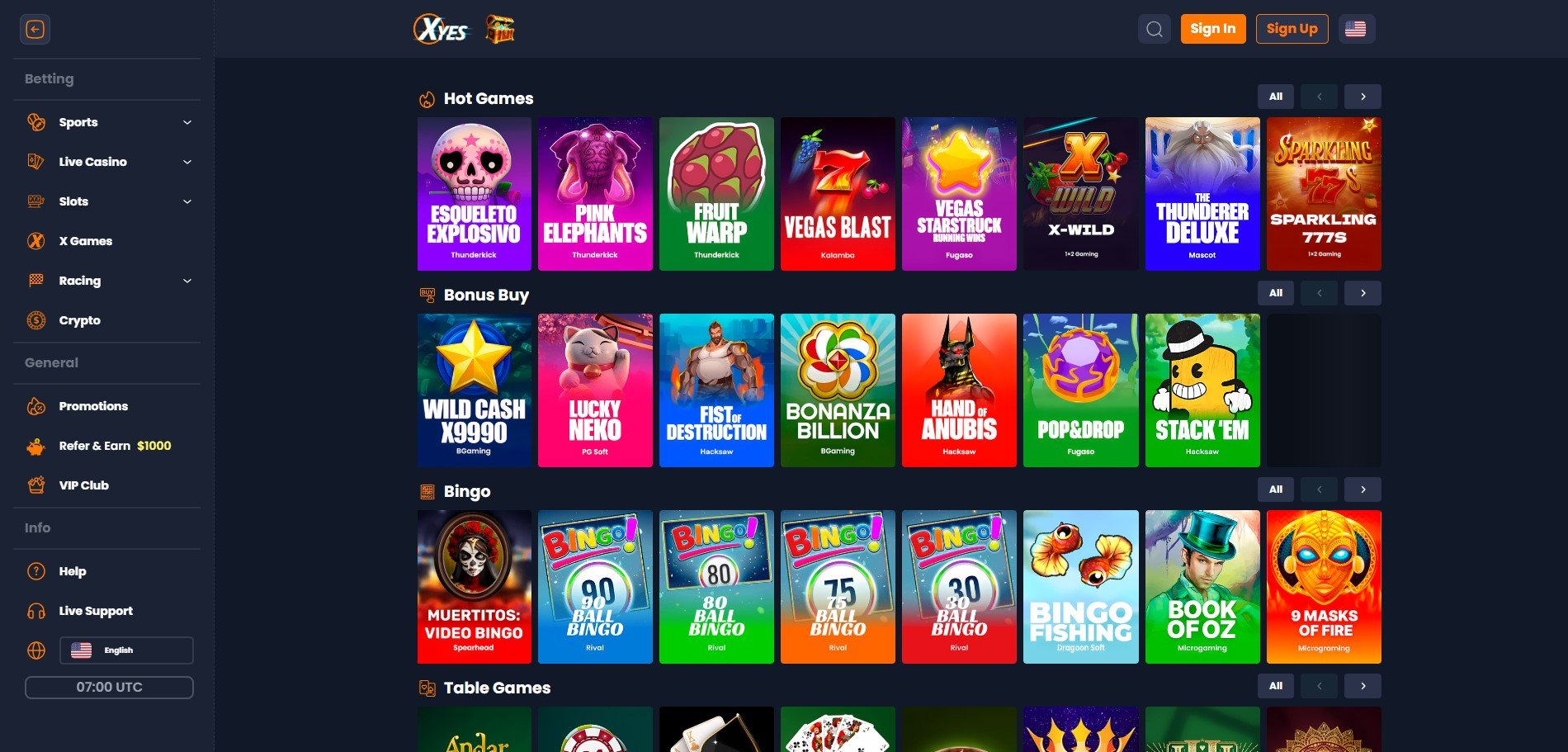 Xyes Casino Games