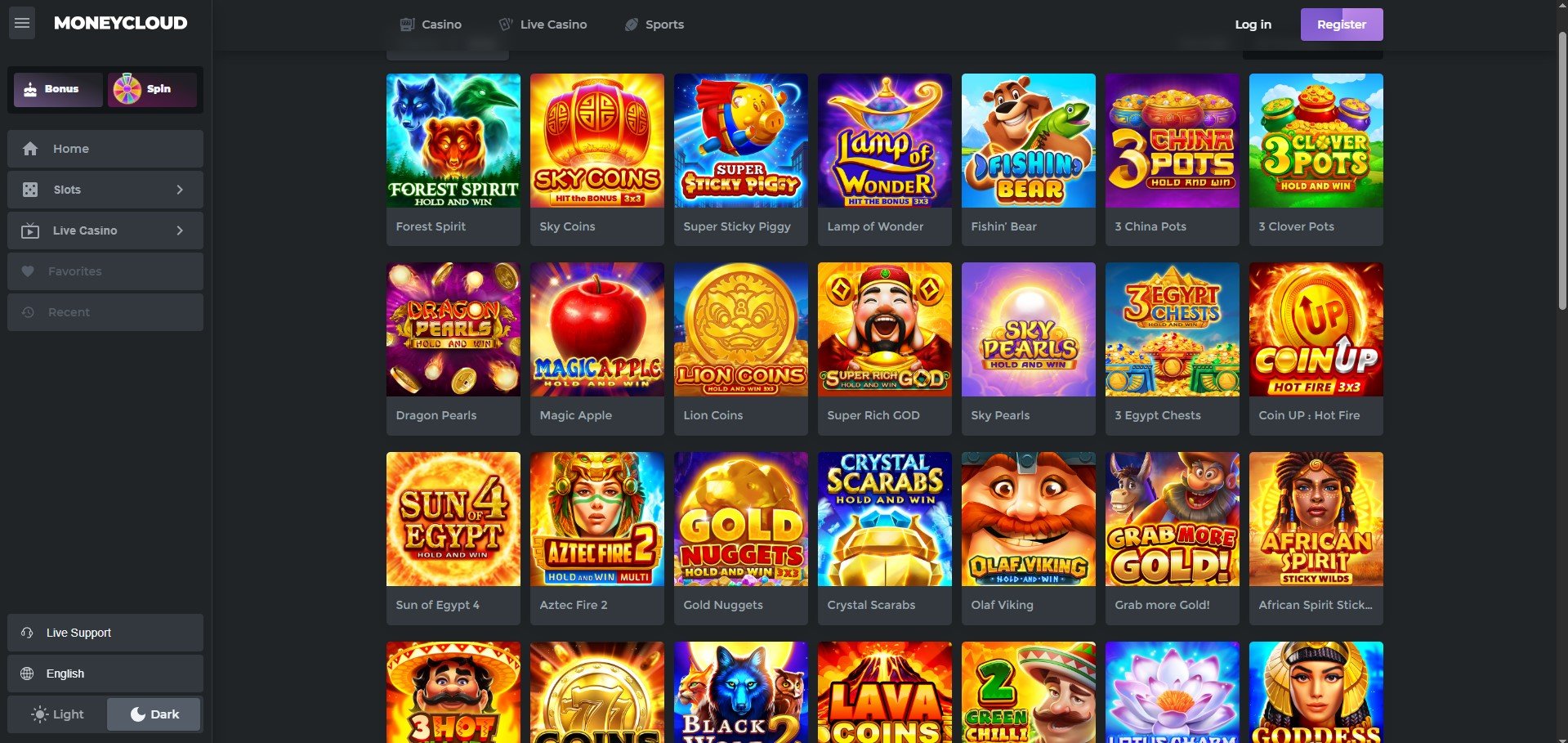 Money Cloud Casino Games