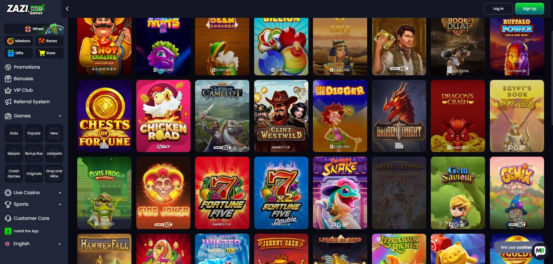 ZaziBet Casino Games