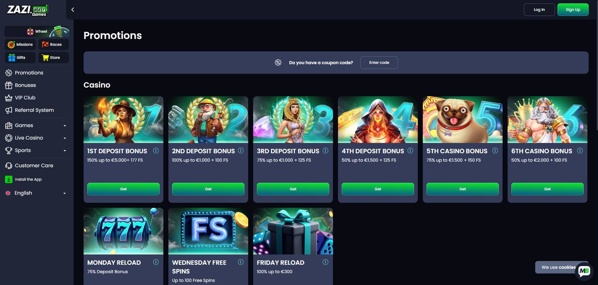 ZaziBet Casino Promotions