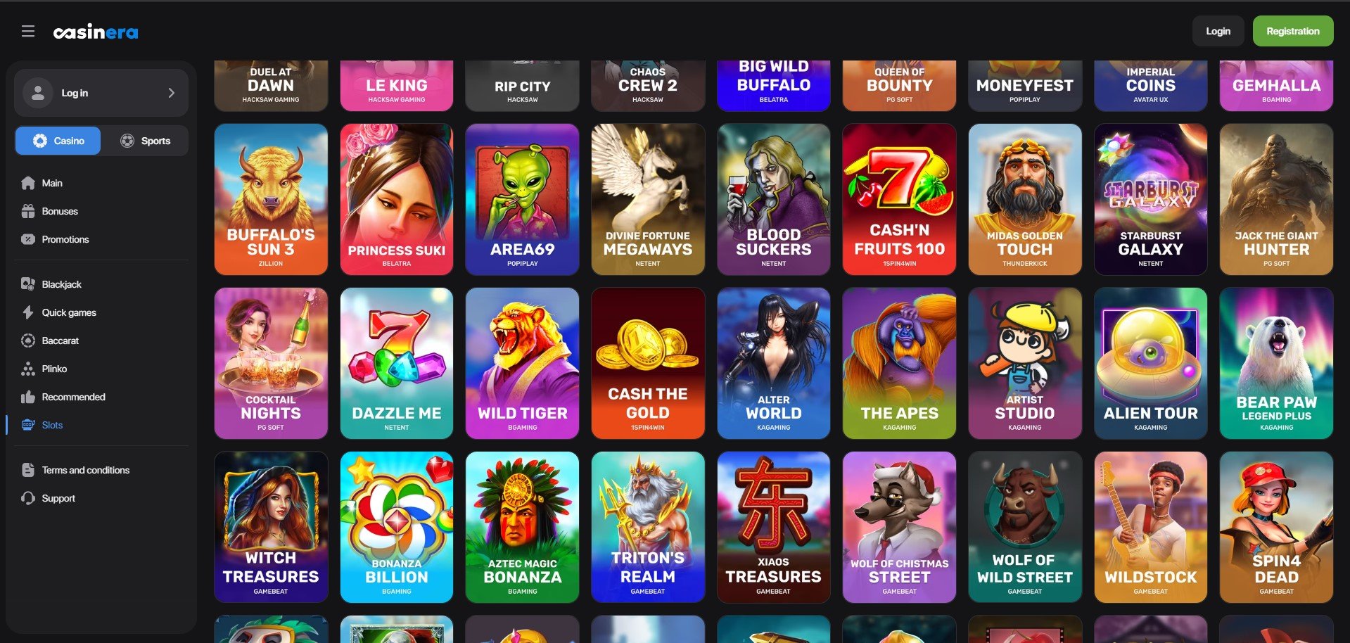 Casinera Casino Games